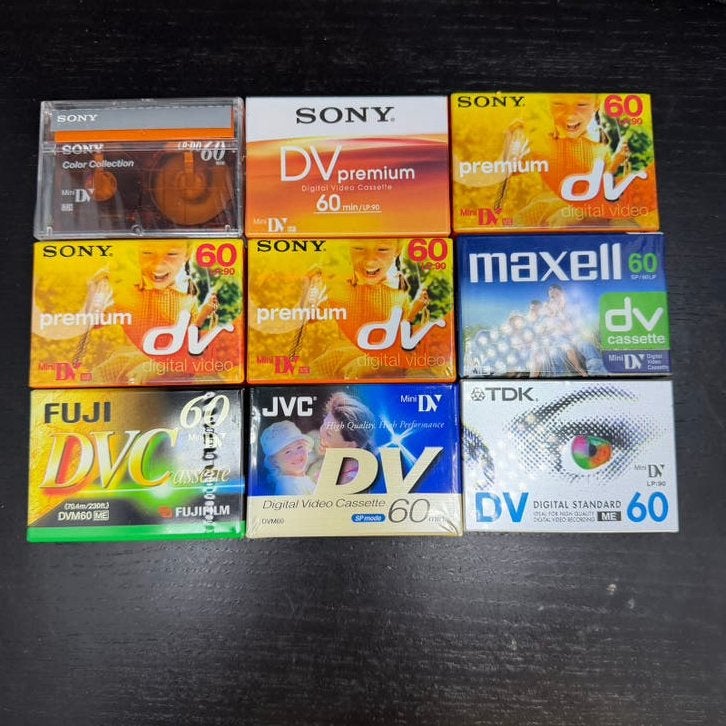 9x Nieuwe MiniDV Tapes - Sony, JVC, Fuji, Maxell, TDK, Overige merken, Mini dv, Nieuw, Ophalen of Verzenden
