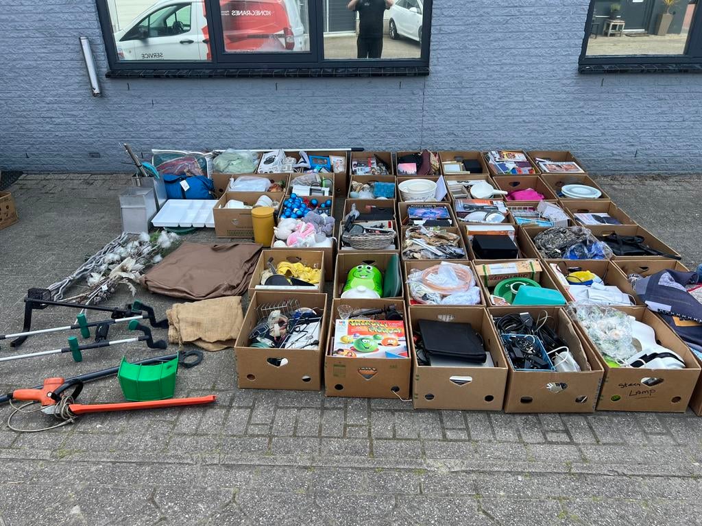 Partij Rommelmarktspullen 40dozen, Diversen, Rommelmarktspullen, Nieuw, Ophalen