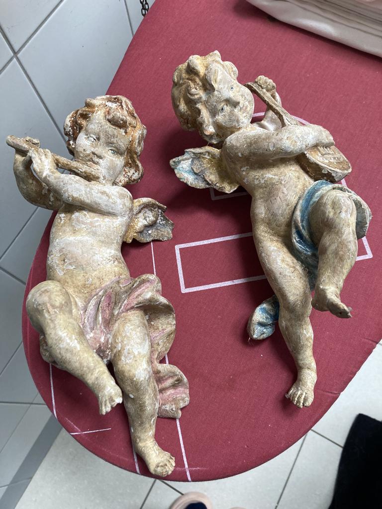 paar putti cherubijnen antiek, Antiek en Kunst, Ophalen