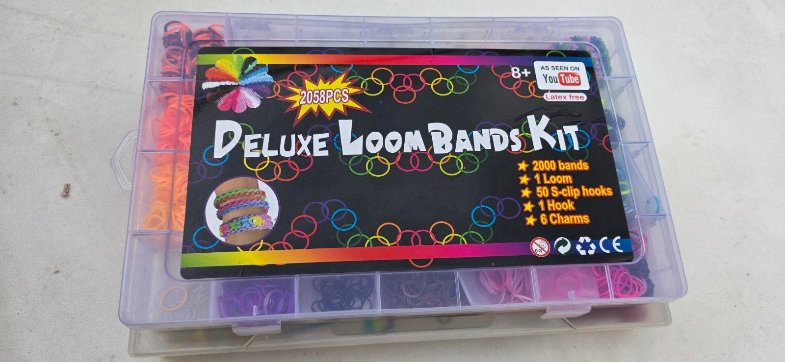 2 dozen  Loom Bands - Licht gebruikt, boordevol pl, Gebruikt, Meerkleurig, Ophalen of Verzenden, Kunststof
