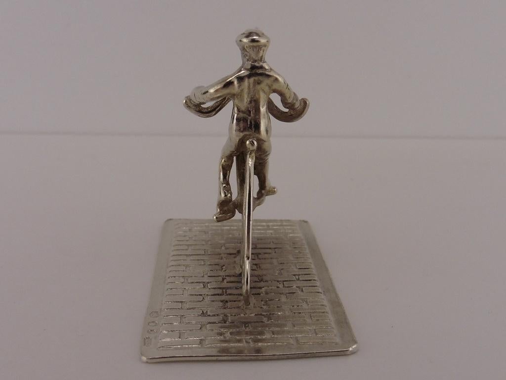 Zilveren miniatuur Hoge bi/Velocycle                     Z13, Antiek en Kunst, Ophalen of Verzenden, Zilver
