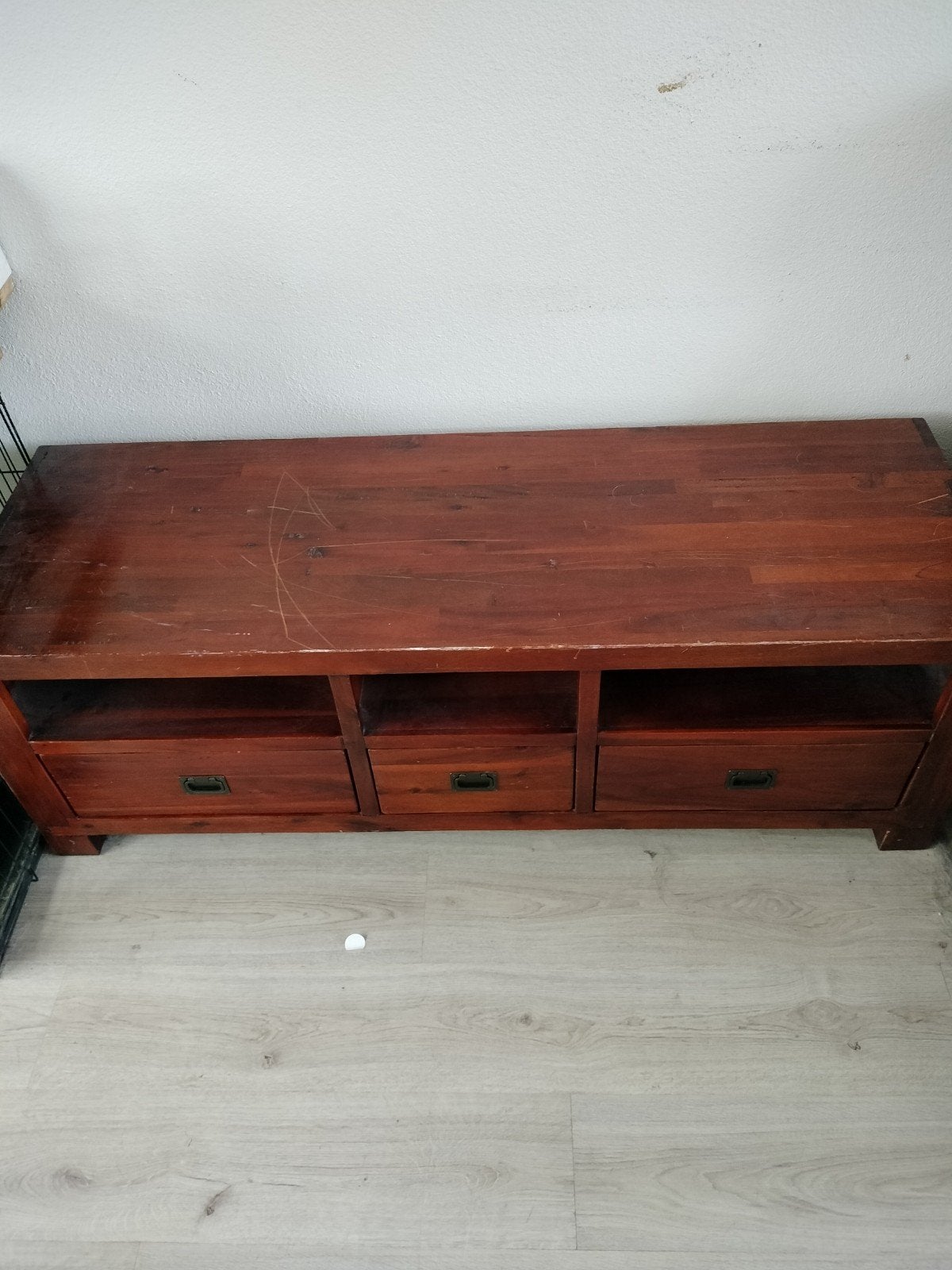 Televisie meubel, Ophalen, Gebruikt, 100 tot 150 cm, Eikenhout