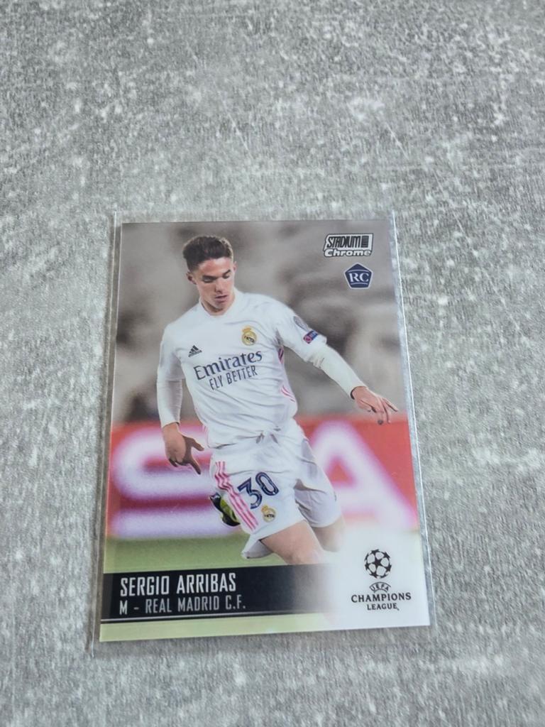 Sergio Arribas Topps Stadium Club Chrome RC Real Madrid, Ophalen of Verzenden, Zo goed als nieuw, Buitenlandse clubs, Spelerskaart