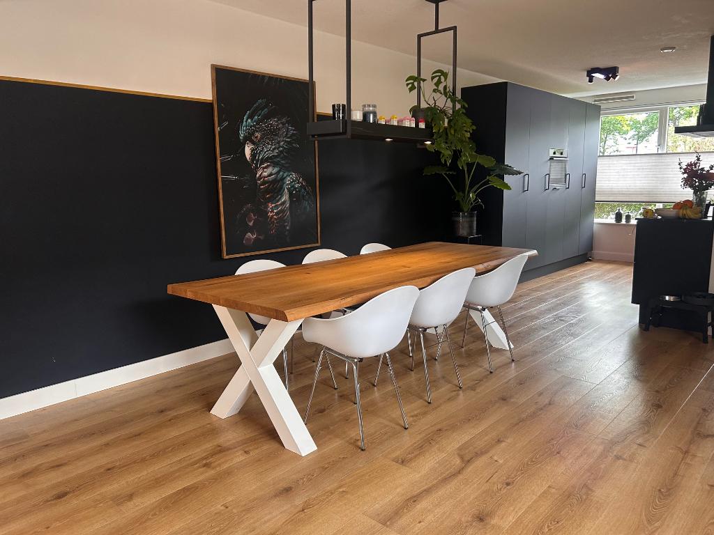 Eiken houten tafel, Huis en Inrichting, Tafels | Eettafels, Zo goed als nieuw, 100 tot 150 cm, 200 cm of meer, Vijf personen of meer