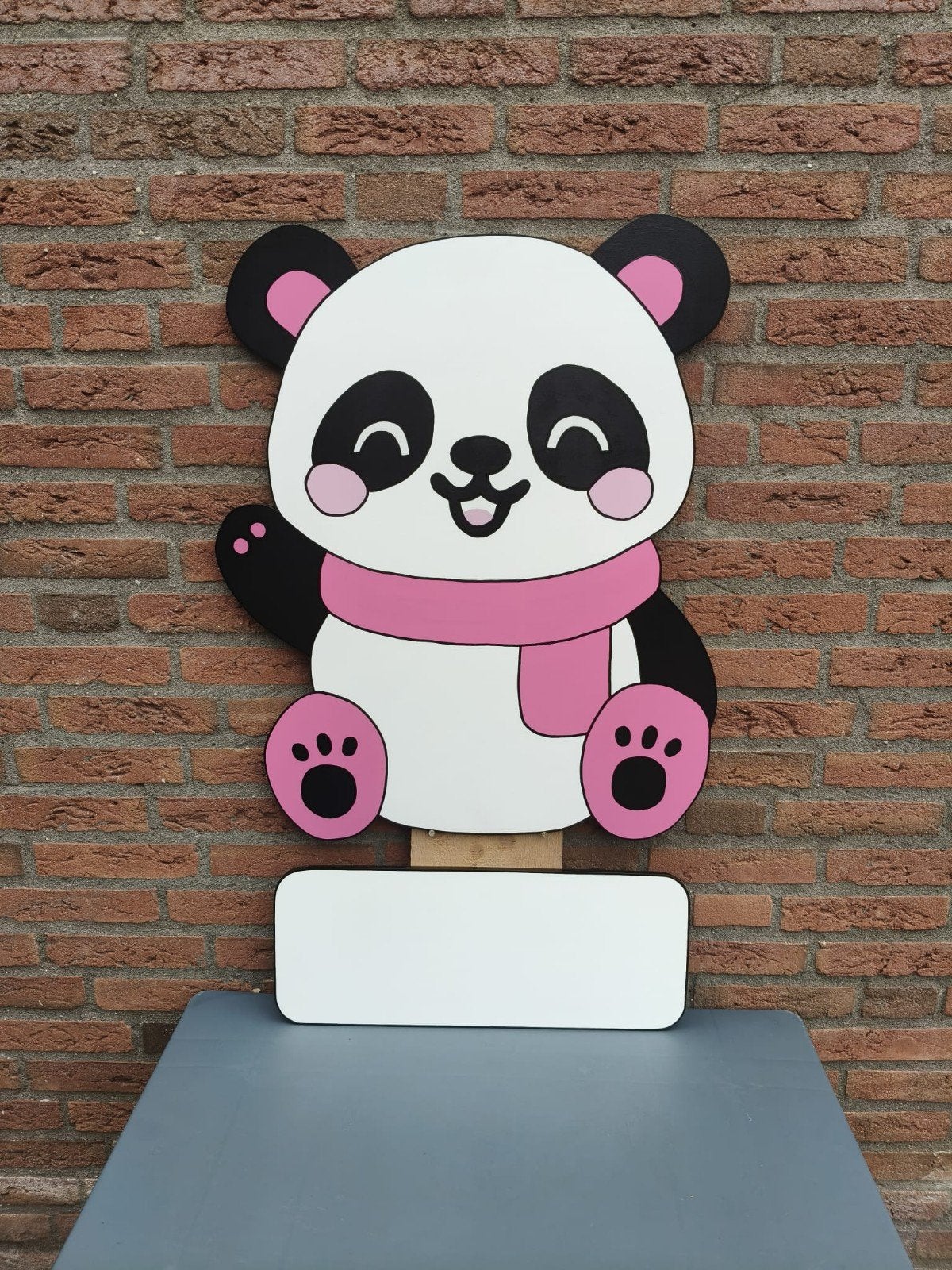 Geboortebord panda inclusief naambord en paal, Ophalen, Nieuw, Geboortebord