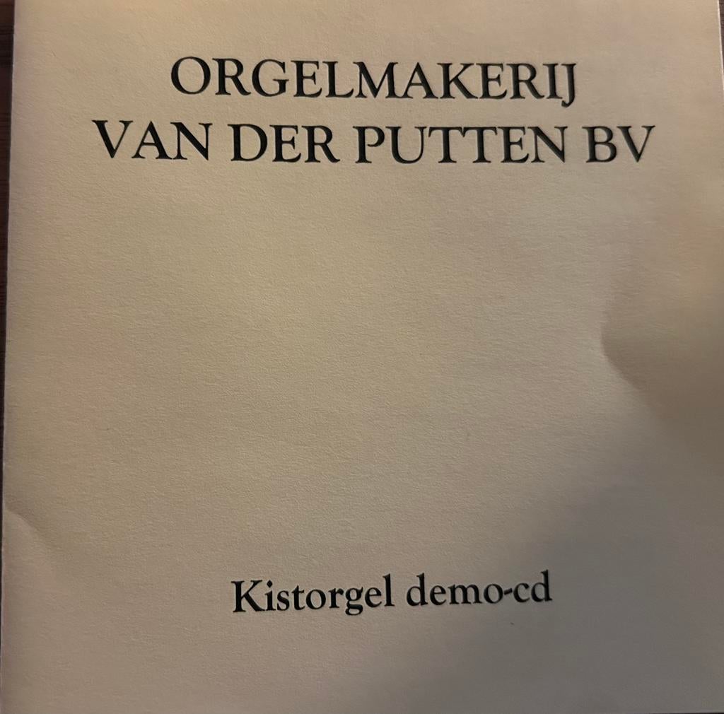 Orgelmakerij van der Putten - Kistorgel demo cd, Ophalen of Verzenden, Zo goed als nieuw