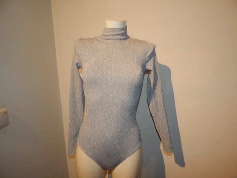 Wolford stretch body zilver glinster kolletje fijn kabeltjeS, Verzenden, Zo goed als nieuw, Wolford, Lange mouw