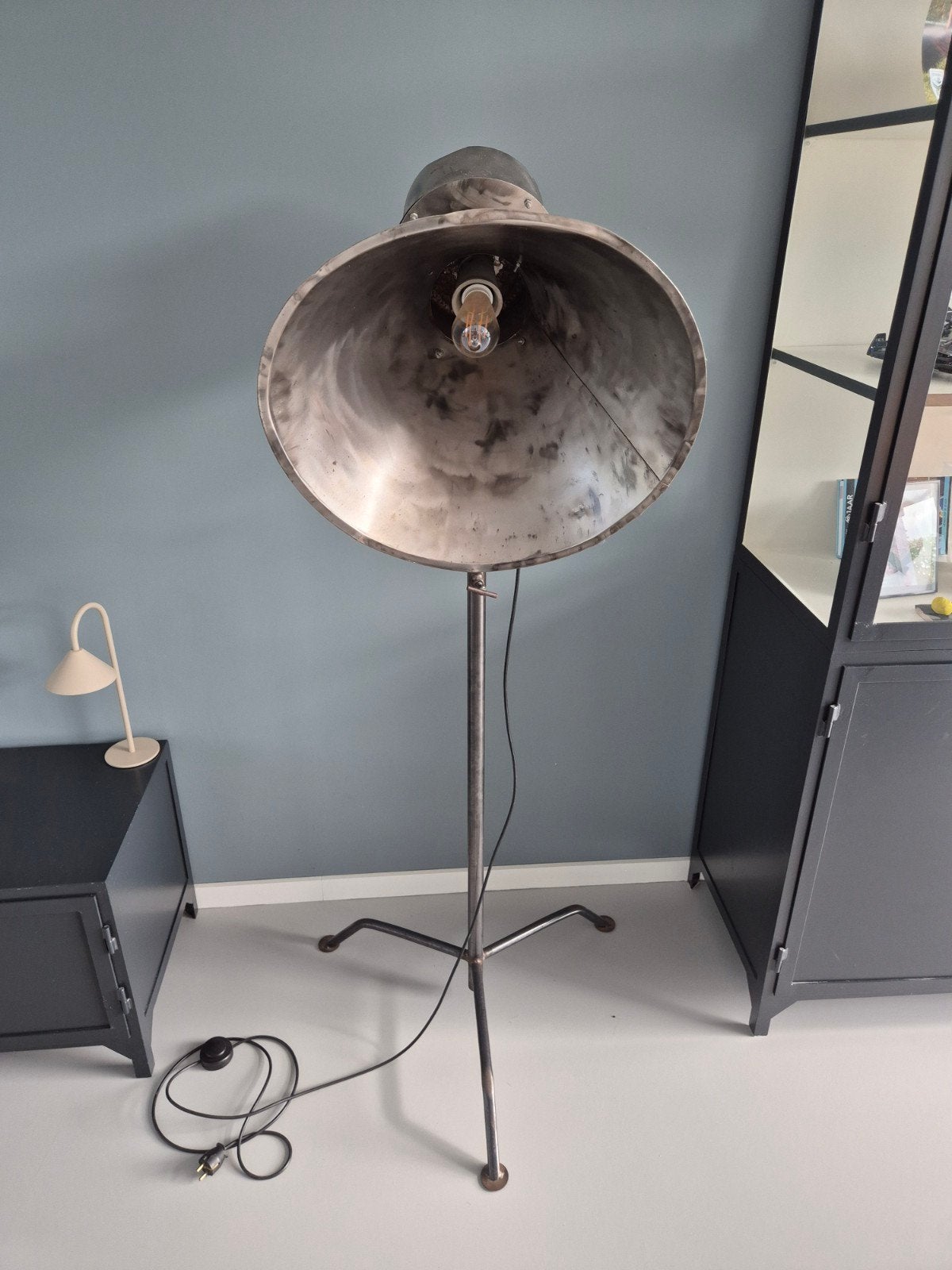 Industriële Vloerlamp, Ophalen, Gebruikt, E27 (groot), Metaal