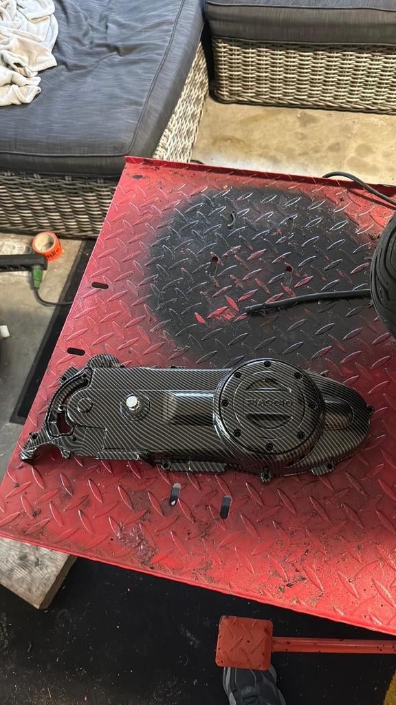 Carterkap Vespa Primavera, Sprint 50 4 Takt hoogglans Carbon, Ophalen of Verzenden, Nieuw, Blok, Vespa