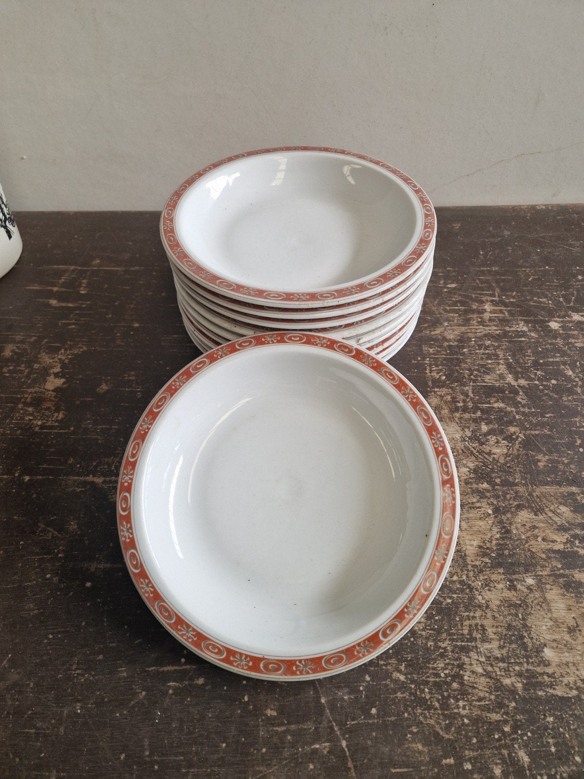 Vintage Mosa diepe borden 21,5cm doorsnee 10 stuks, Antiek en Kunst, Ophalen of Verzenden