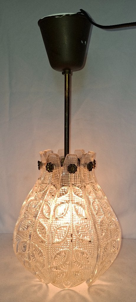 Carl Lagerfund voor Orrefors kristallen hanglamp, Gebruikt, Ophalen of Verzenden, Minder dan 50 cm, Glas