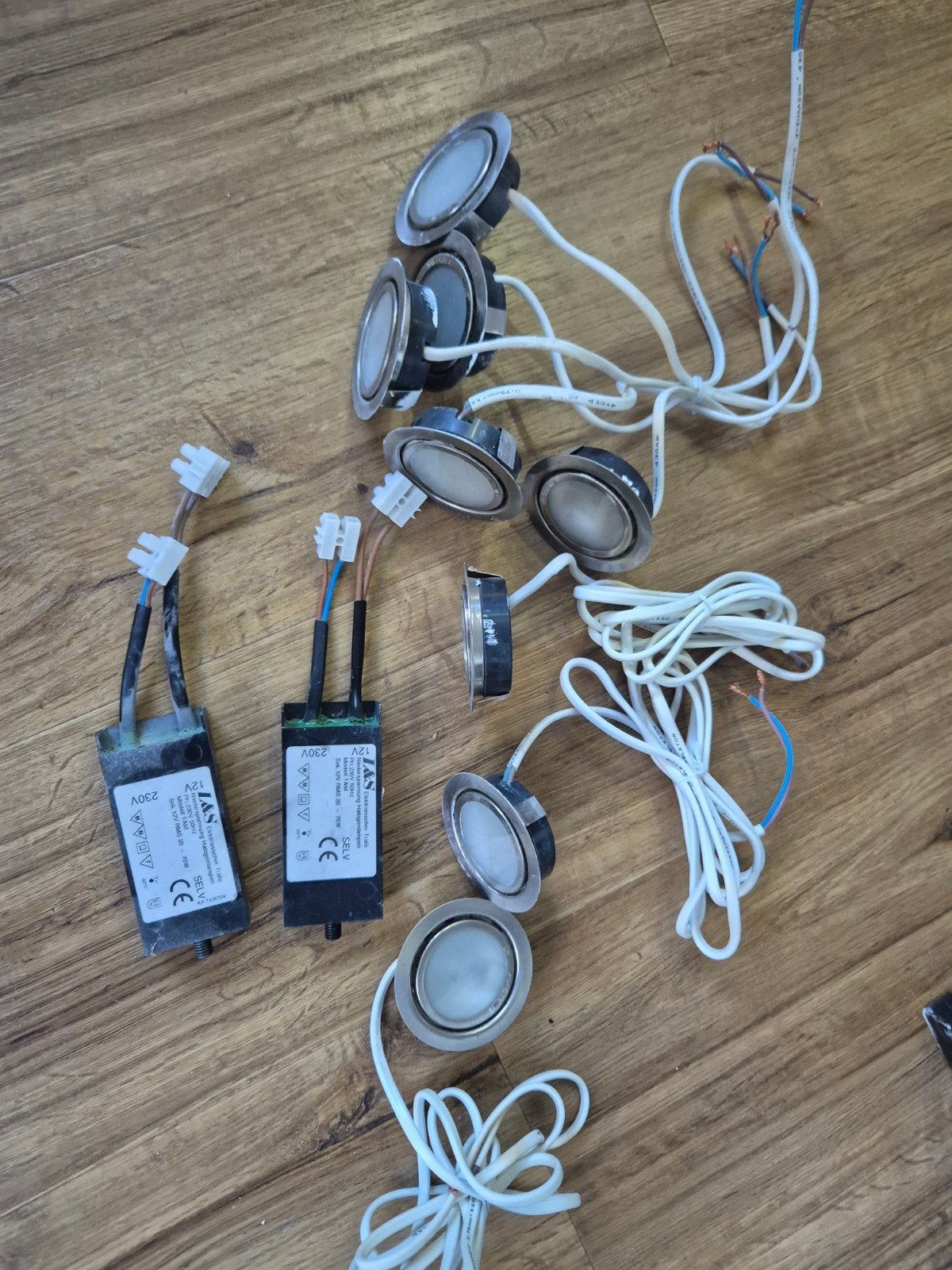 Inbouwspots met trafo's - 5x korte kabel, 3x lange kabel, Ophalen of Verzenden