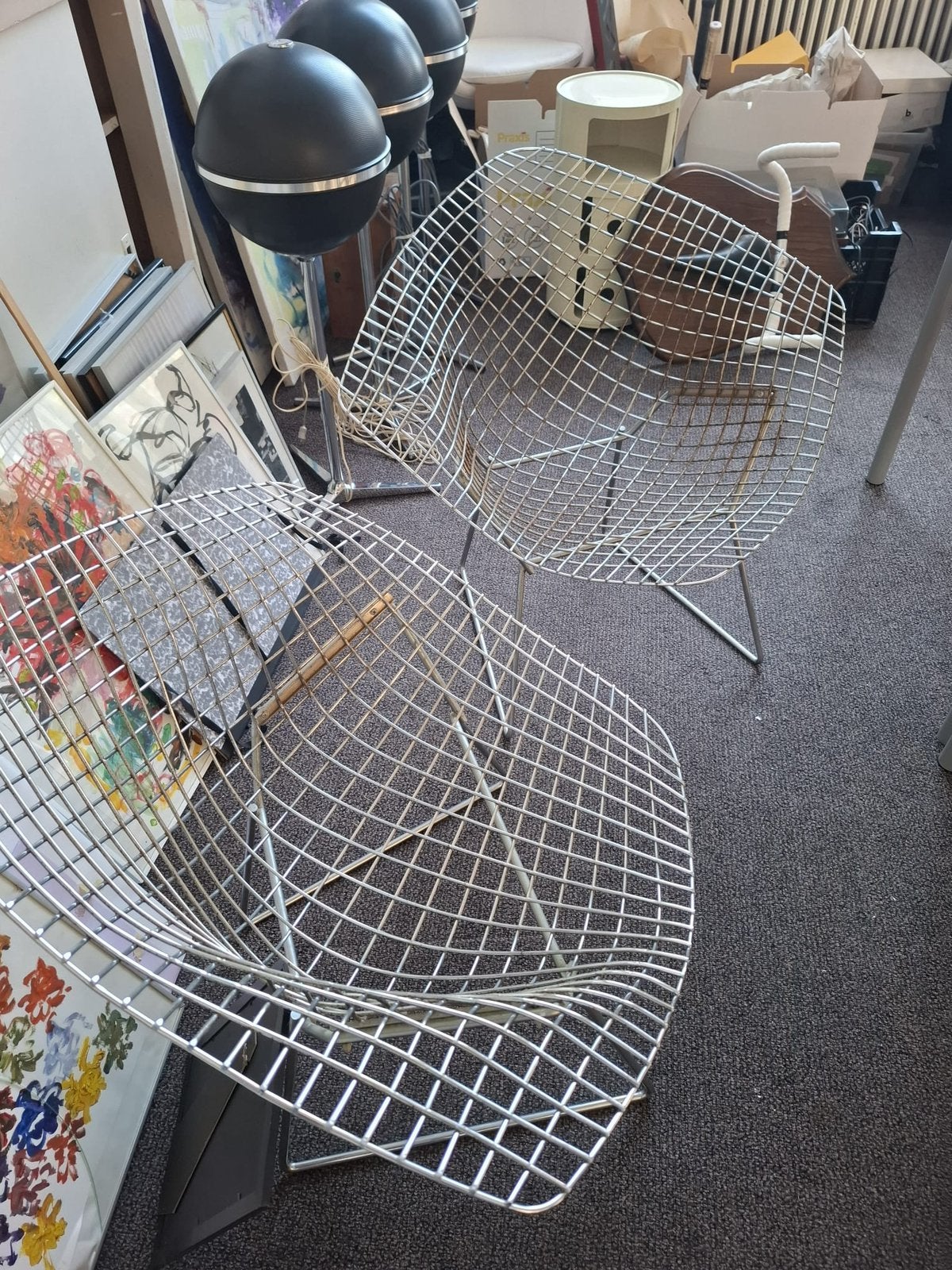Diamond Chair Bertoia, Huis en Inrichting, Ophalen, Gebruikt, Overige kleuren, Drie