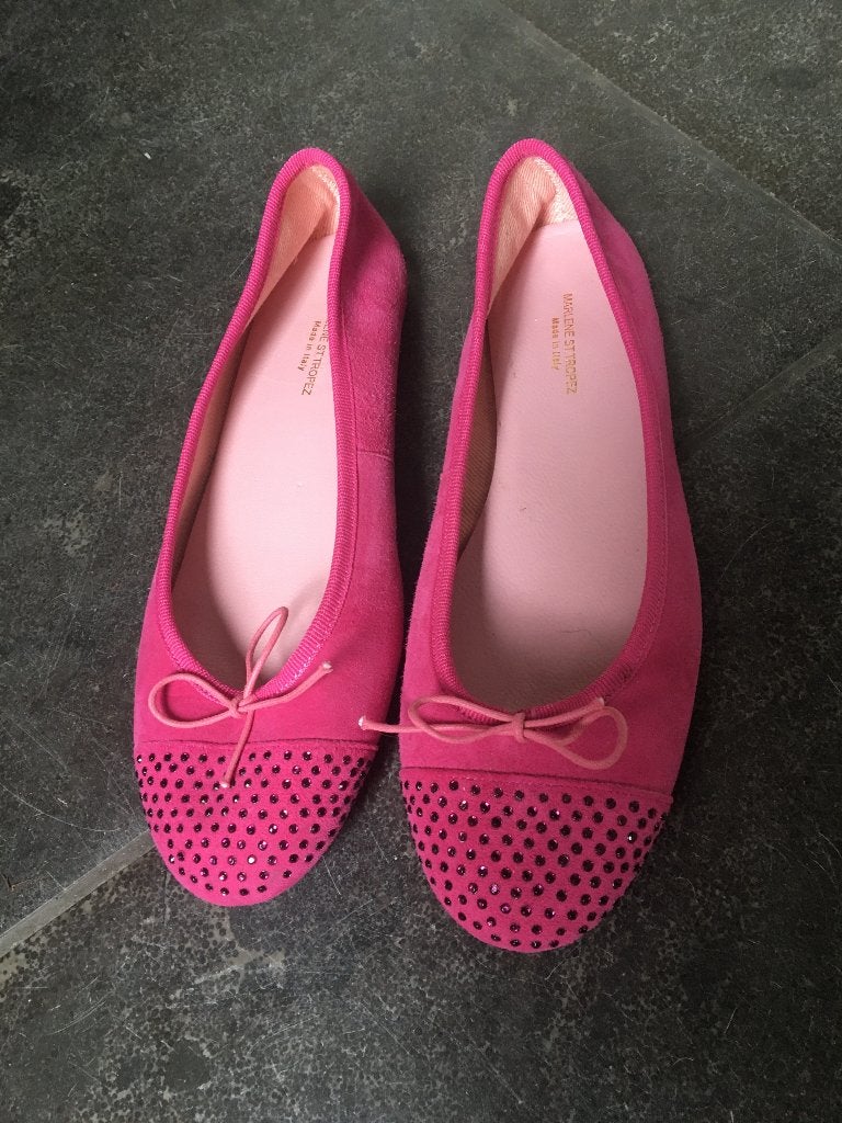 Marlene St.Tropez suede roze ballerina 38 als Nieuw, Marlene St. Tropez, Zo goed als nieuw, Roze, Ballerina's