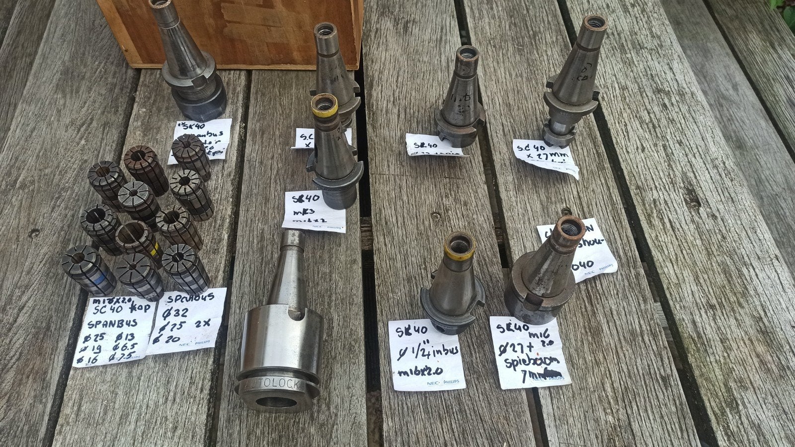 8x Clarkson Freeshouders ISO40 met Spanbussen voor Freesbank, Ophalen of Verzenden, Gebruikt