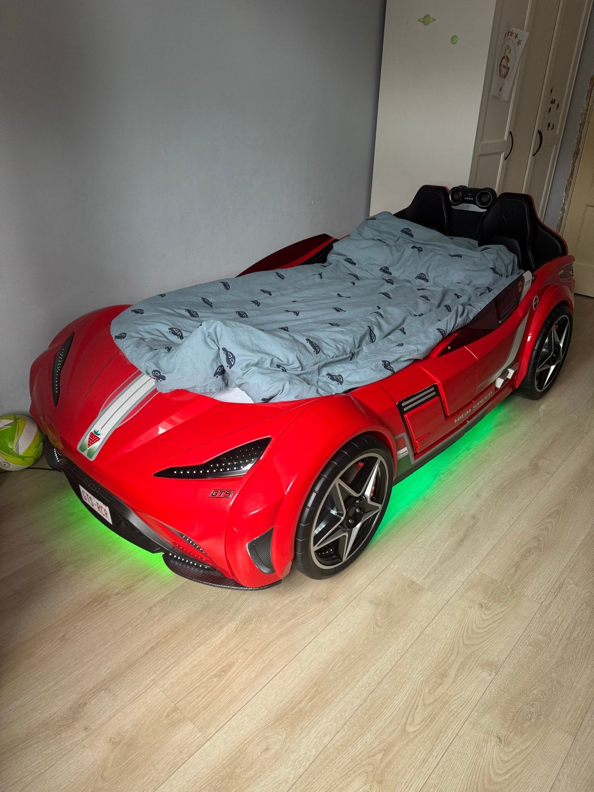 Cilek GTE Sport Rood Raceauto Kinderbed 90x190 - met LED, Ophalen, 85 tot 100 cm, Gebruikt, Matras