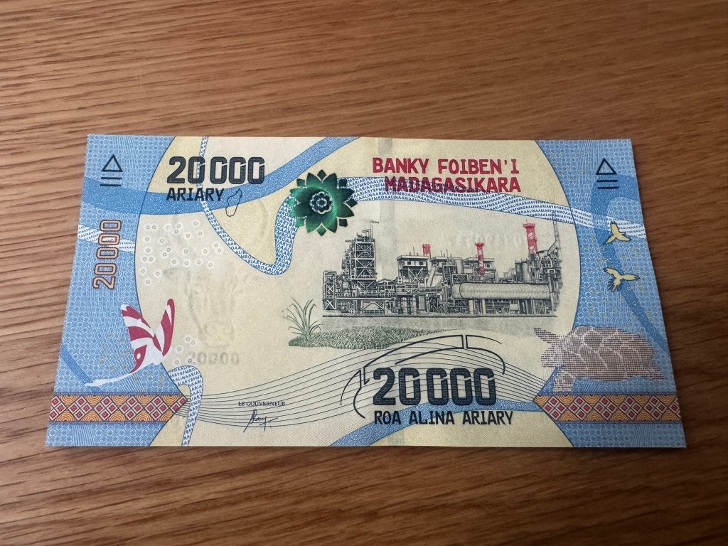 UNC biljet 20.000 Ariary Madagascar, Postzegels en Munten, Bankbiljetten | Afrika, Verzenden, Overige landen, Los biljet