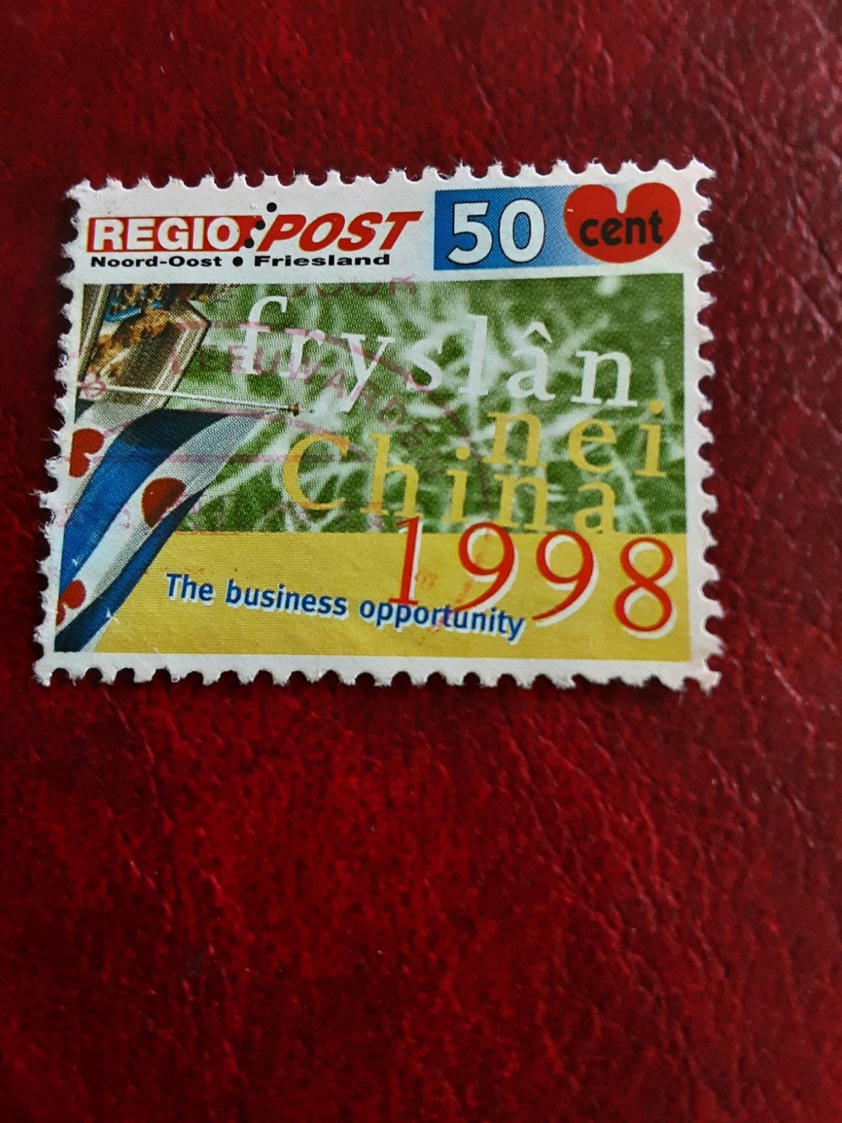 Regiopost.  Fryslan nei China  ( gest), Postzegels en Munten, Ophalen of Verzenden