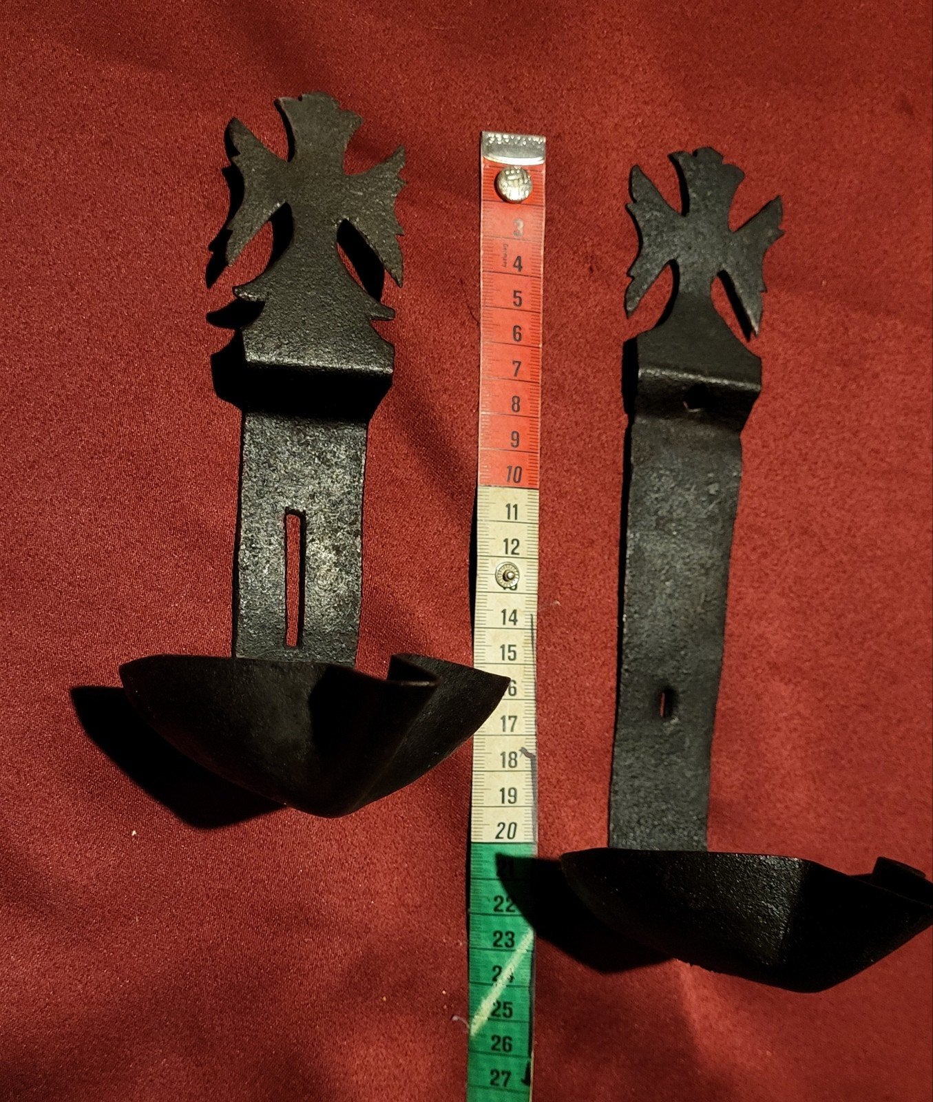 Antieke smeedijzeren olielampen set (2 stuks), Ophalen of Verzenden