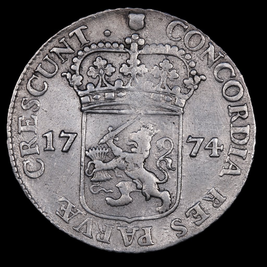 Zilveren Dukaat Utrecht 1774. Zfr-., Postzegels en Munten, Munten | Nederland, Losse munt, Overige waardes, Vóór koninkrijk, Zilver