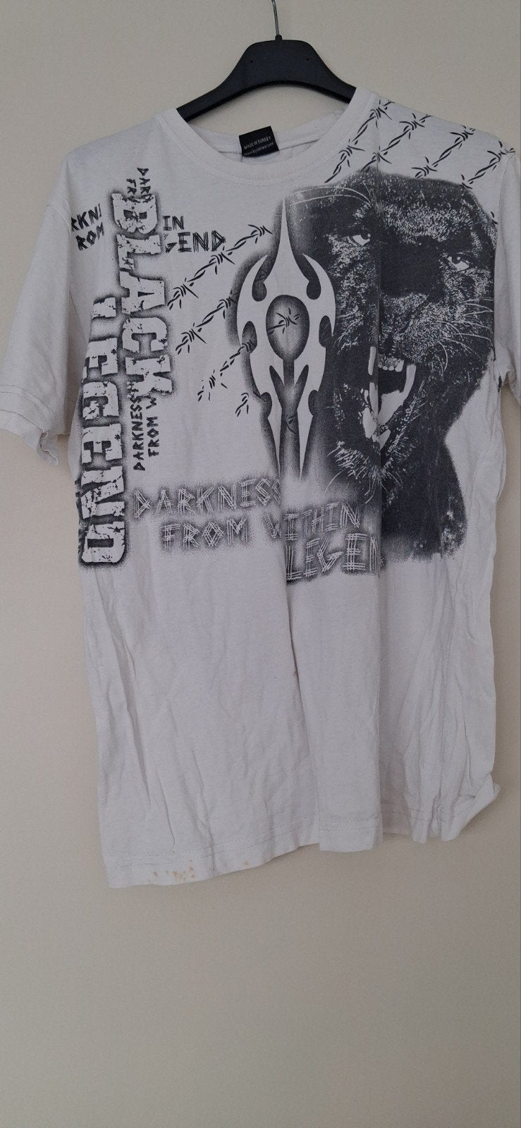 Uniek T-shirt met panterprint en tribal design, Onbekend, Wit, Overige maten, Ophalen of Verzenden