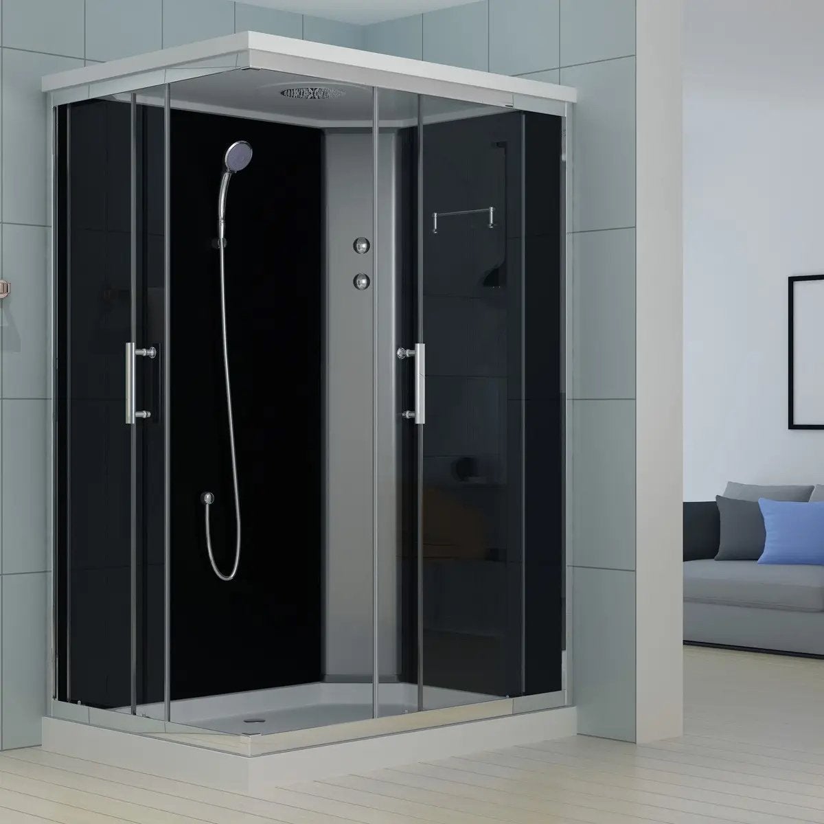 complete douchecabine rechthoek 120x80x215cm, Ophalen of Verzenden, Rvs, Douche