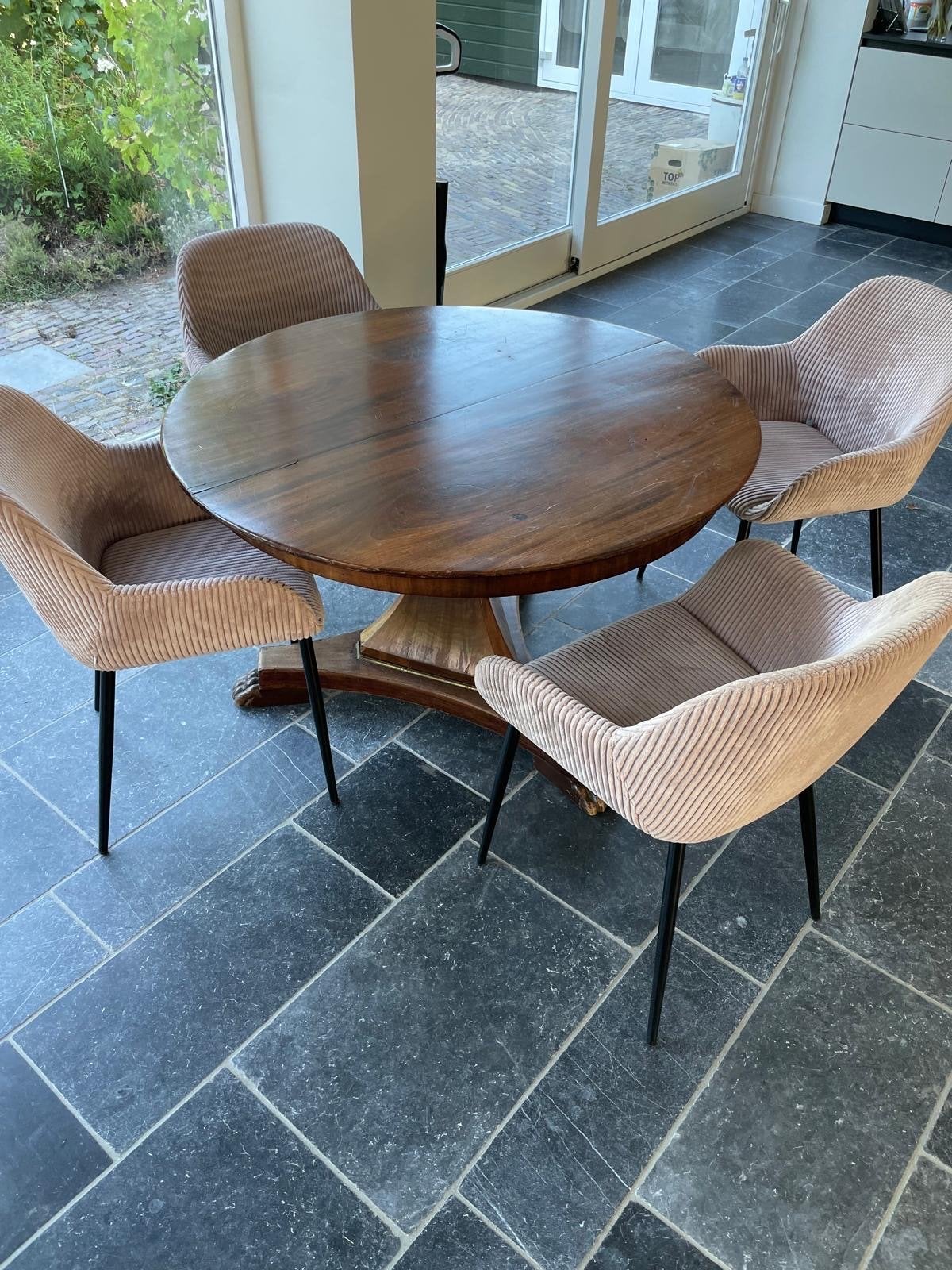 Uitschuifbare ronde eettafel - tot 2.80m, Huis en Inrichting, Tafels | Eettafels, Ophalen, Gebruikt, 100 tot 150 cm, Rond