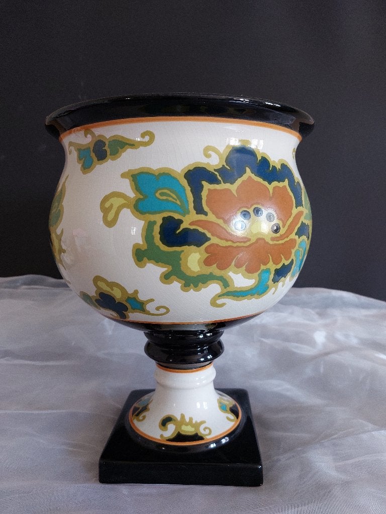 Vintage Brocante Modica Gouda Plateel 'Aster' pot en schaal, Antiek en Kunst, Ophalen of Verzenden