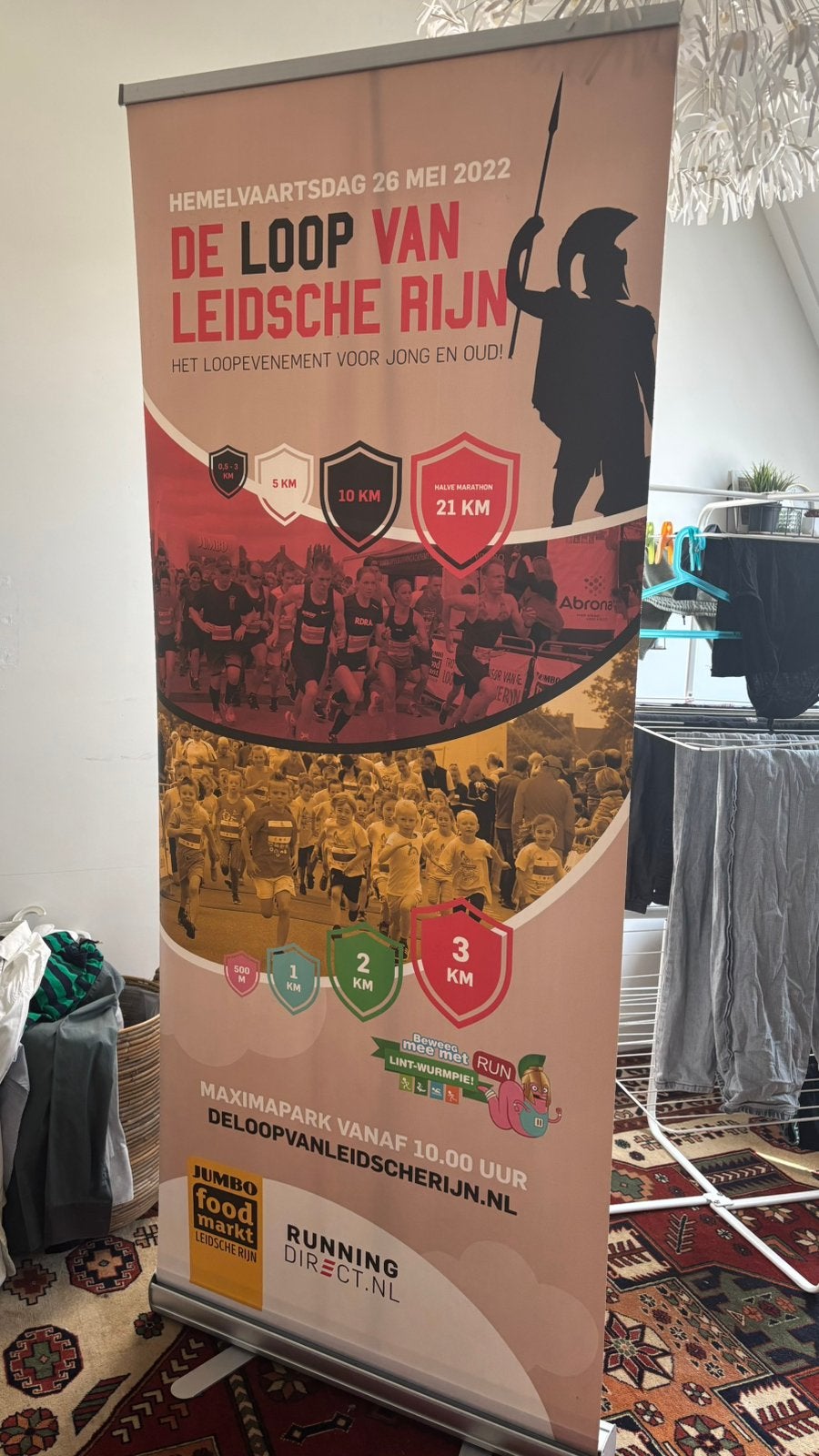 Roll up banner met doek, Ophalen, Zo goed als nieuw