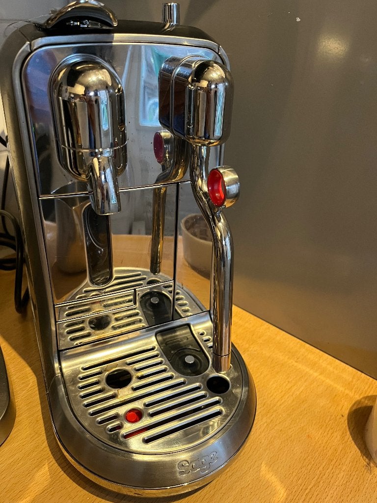 Sage Nespresso Creatista Plus Stainless Steel koffieapparaat, Ophalen, Koffiepads en cups, Espresso apparaat, Zo goed als nieuw