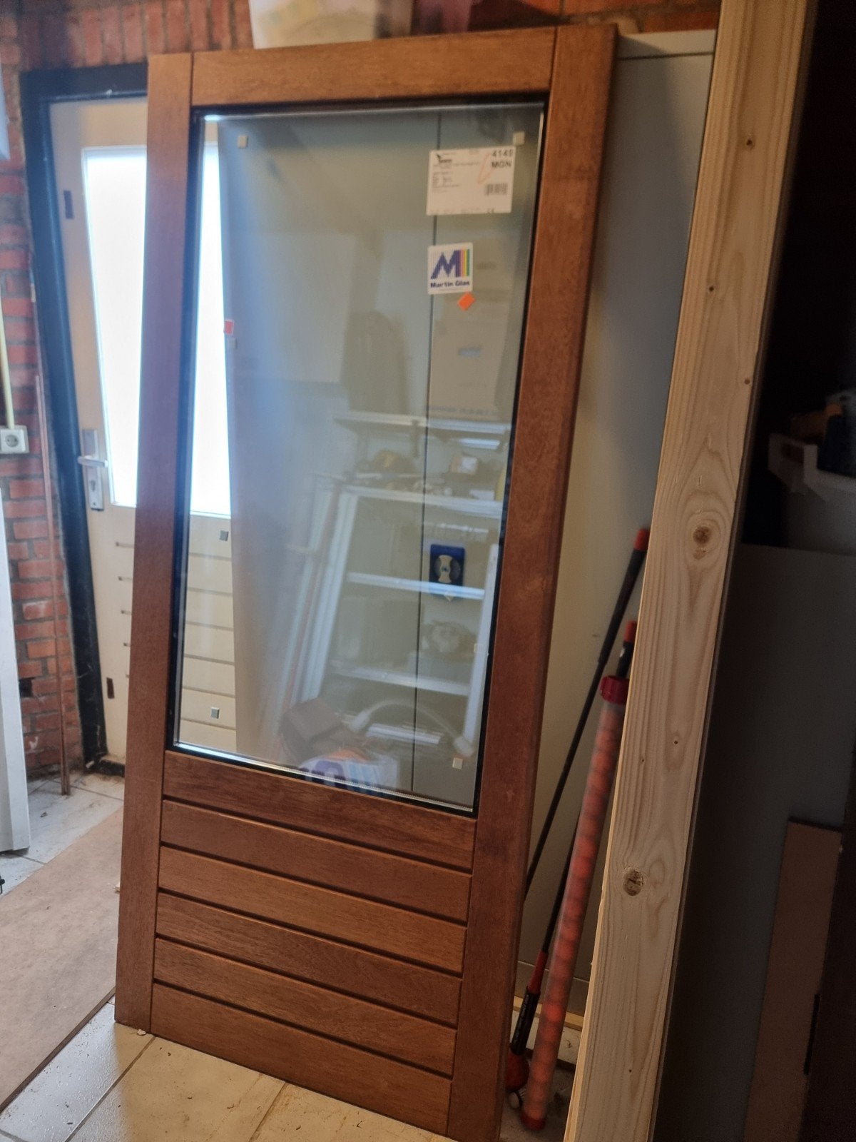 Nieuwe Meranti Hardhout Achterdeur/Schuurdeur HR++ Glas, Ophalen of Verzenden