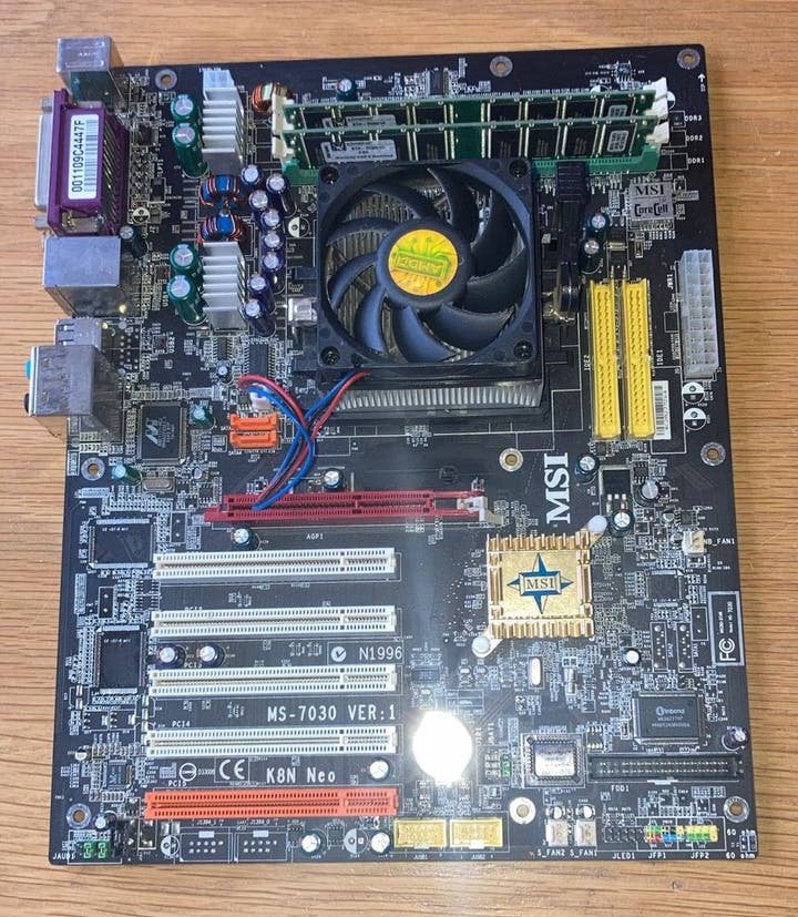 MSI K8N Neo Moederbord met AMD Athlon 64 3000+, Ophalen of Verzenden, Gebruikt, AMD, DDR