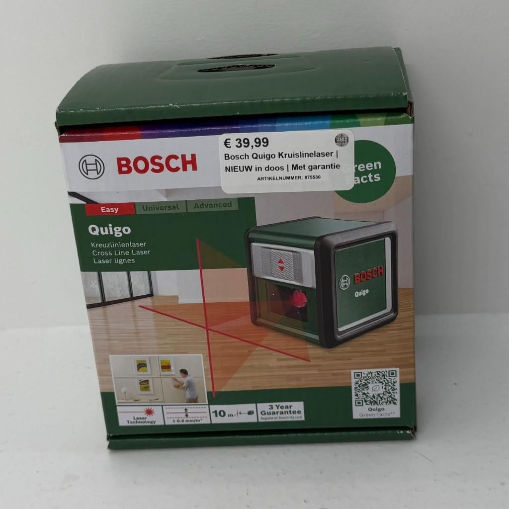 Bosch Quigo III Kruislijnlaser | Nieuw | Met garantie, Doe-het-zelf en Verbouw, Meetapparatuur, Dordrecht@usedproducts.nl, Nieuw