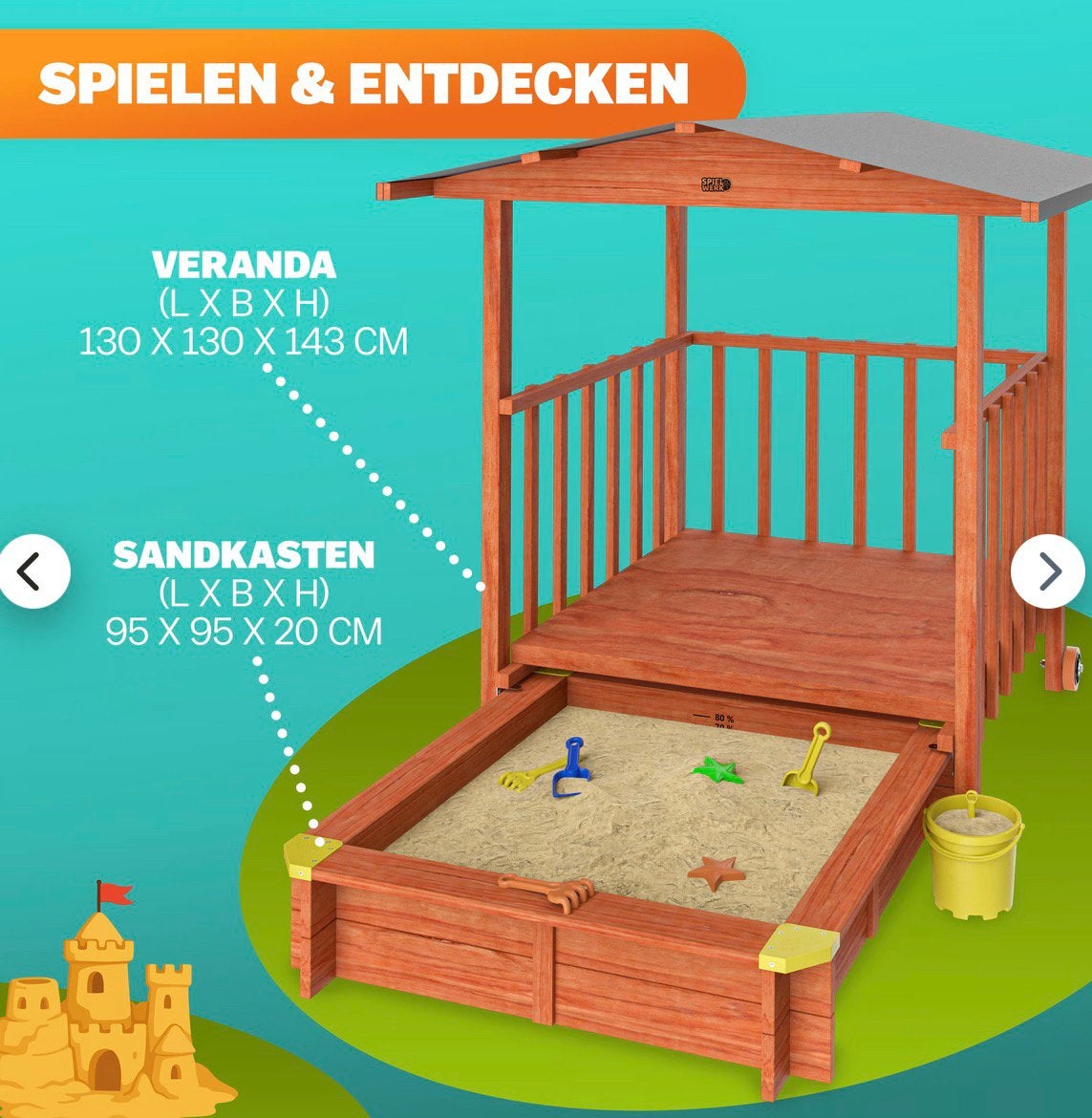 Gratis Zandbak met huisje, Ophalen, Gebruikt, Hout