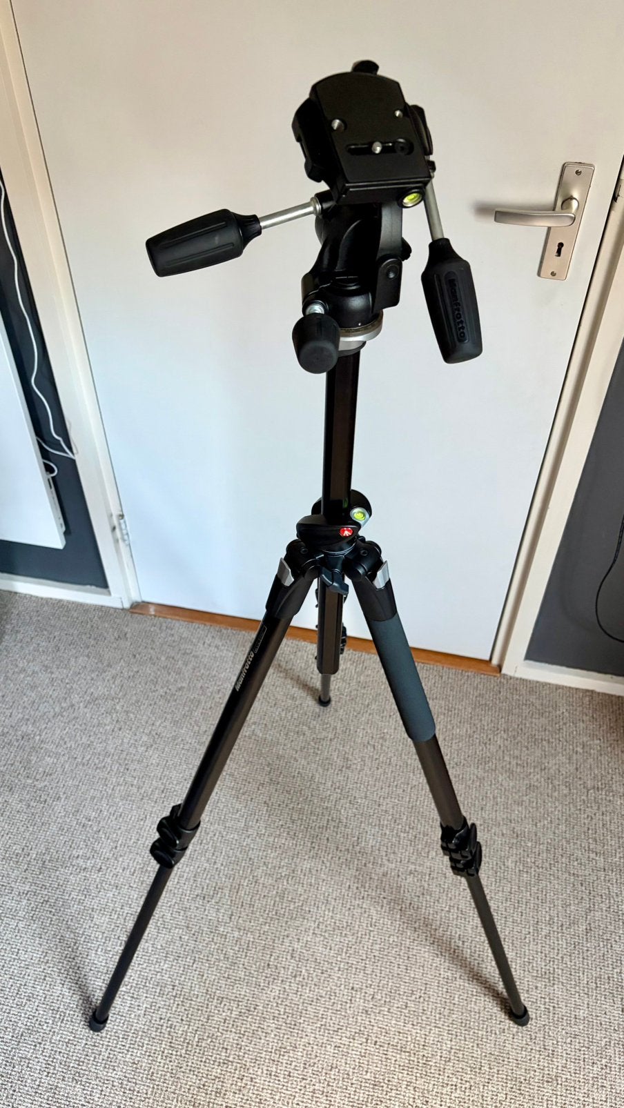 Manfrotto 055XPROB statief + 804RC2 kop + hoes, Audio, Tv en Foto, Fotografie | Statieven en Balhoofden, Ophalen of Verzenden