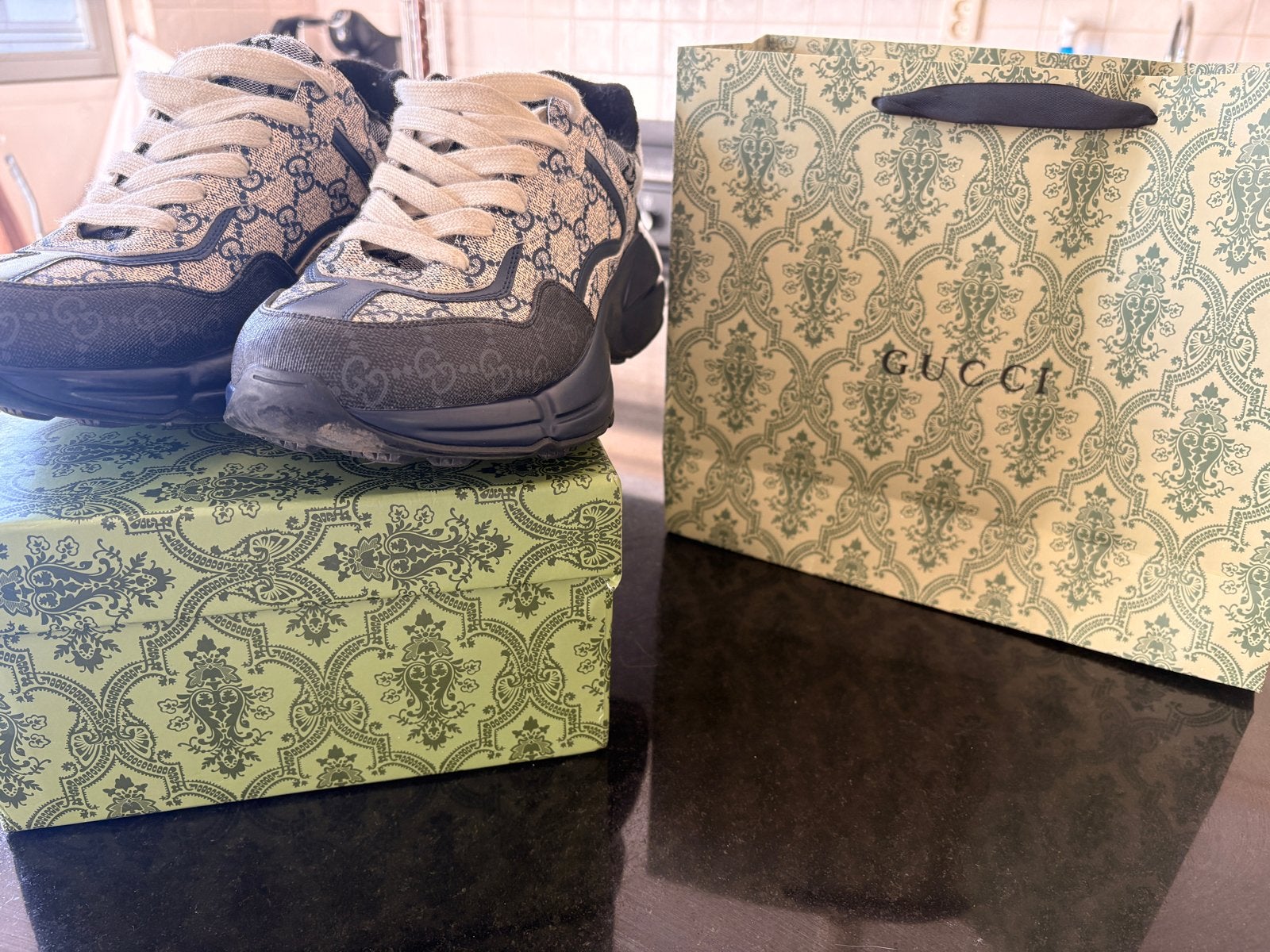 Gucci Rython sneakers maat 44, Kleding | Heren, Blauw, Ophalen of Verzenden, Sneakers of Gympen, Gedragen