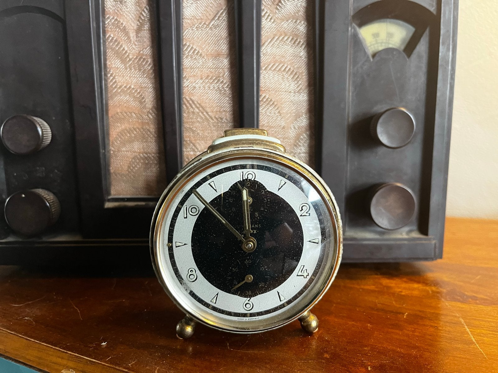 Vintage werkende groene Junghans wekker, Ophalen of Verzenden