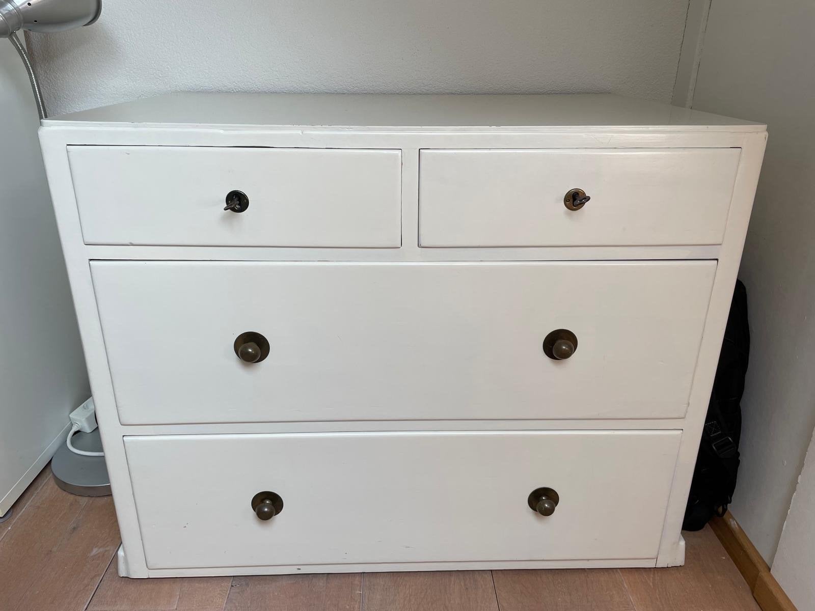 Witte ladenkast met 4 laden, Ophalen, Gebruikt, 50 tot 100 cm, 3 of 4 laden