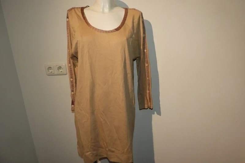 Missoni jurk bies in kleurrijk glad breisel drukkers mouw L, Maat 38/40 (M), Verzenden, Beige, Zo goed als nieuw