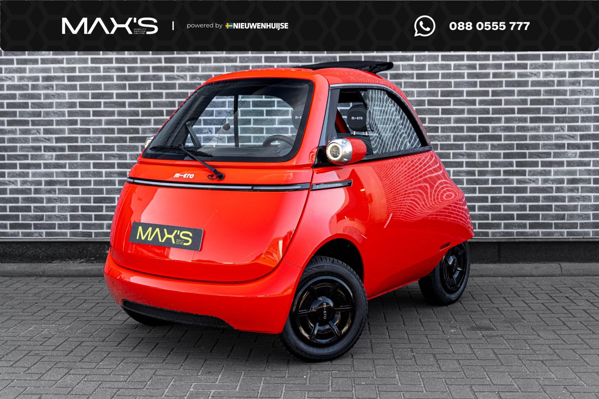 Microlino Edition 5.5 kWh | Topsnelheid 90 km/h | 90 km bere, Auto's, Overige Auto's, Gebruikt, Zwart, 335 kg, 2 stoelen