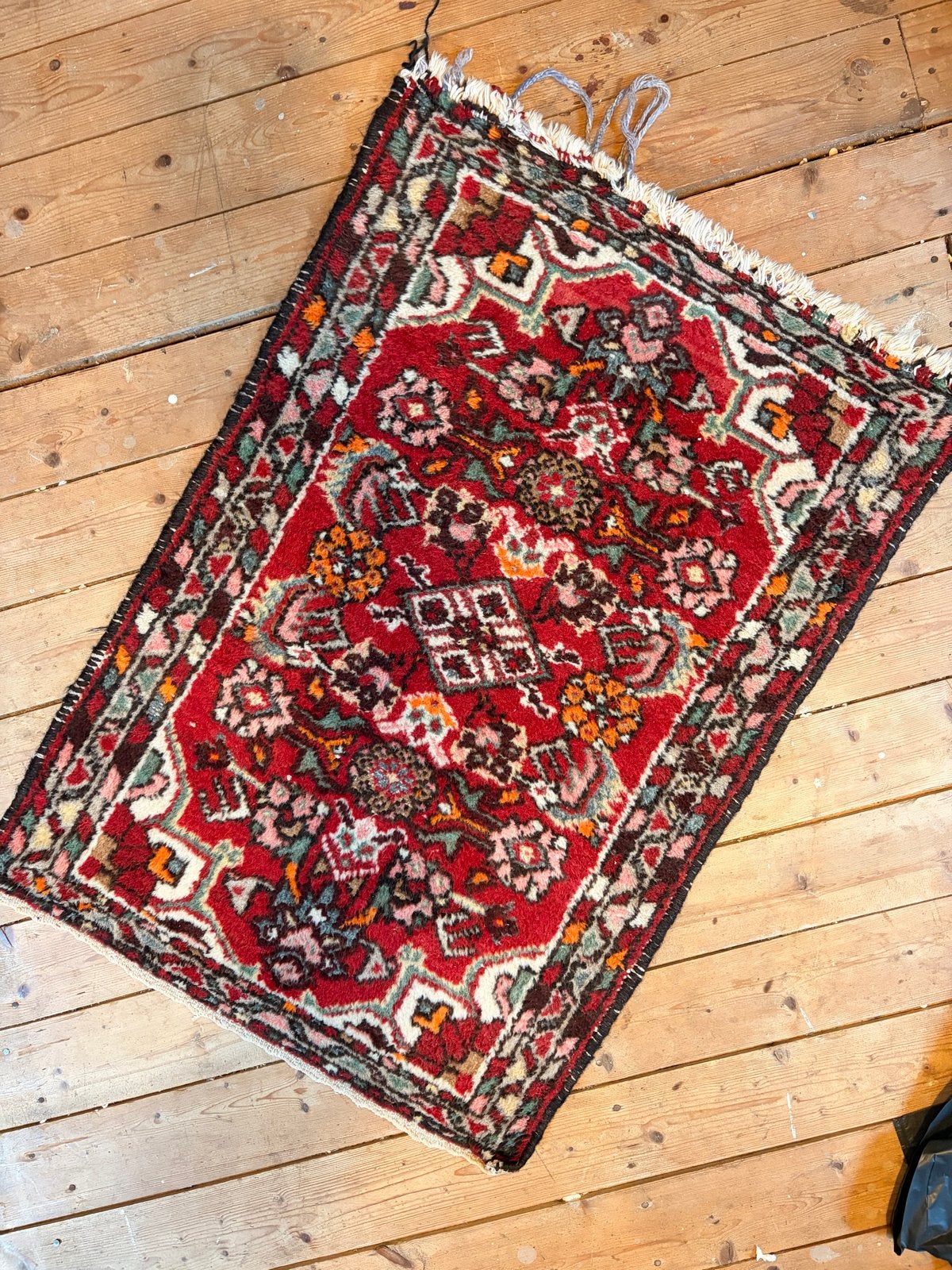 Klein Perzisch tapijt kleed 95 x 66 cm, Ophalen, Gebruikt, 50 tot 100 cm, Rechthoekig