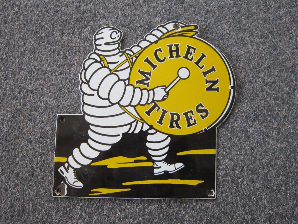 MICHELIN EMAILLE RECLAMEBORD, Verzamelen, Ophalen, Gebruikt, Reclamebord