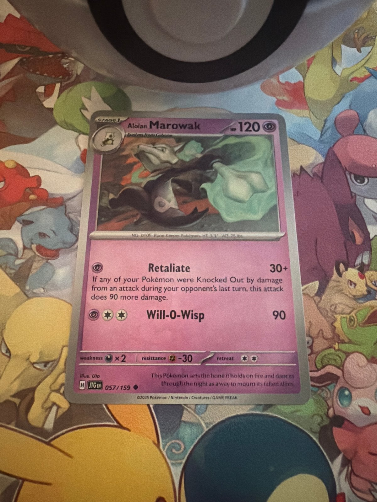 Alolan Marowak 057/159 Pokémon kaart - Journey Together, Ophalen of Verzenden, Zo goed als nieuw, Losse kaart