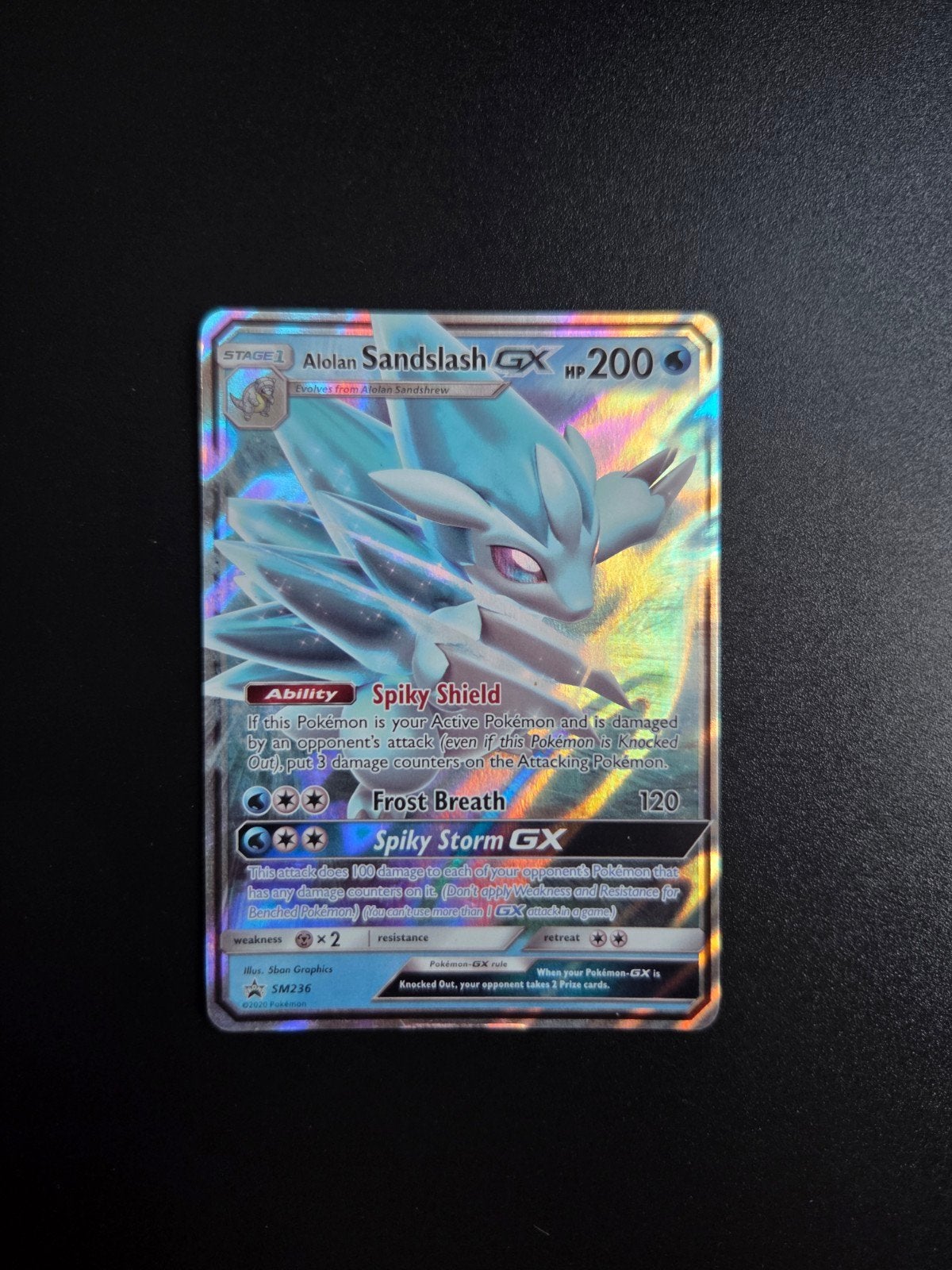Sandslash GX Pokemon Promo SM236, Ophalen of Verzenden, Zo goed als nieuw, Booster, Foil