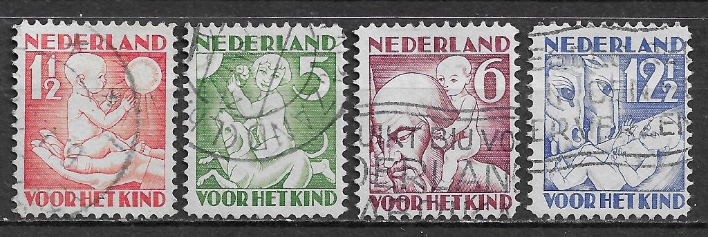nederland nvph 232-235 gestempeld (1) cw 12.00, Ophalen of Verzenden, T/m 1940, Gestempeld