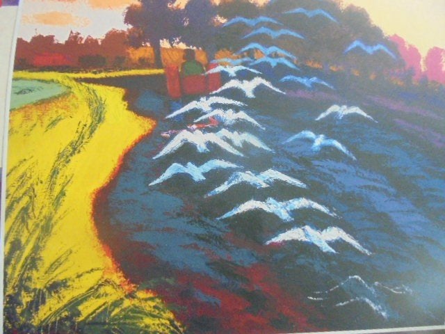De Ploeg - Ploeger met meeuwen - Jannes de Vries, Ophalen of Verzenden, Papier/karton, Print, Landschap
