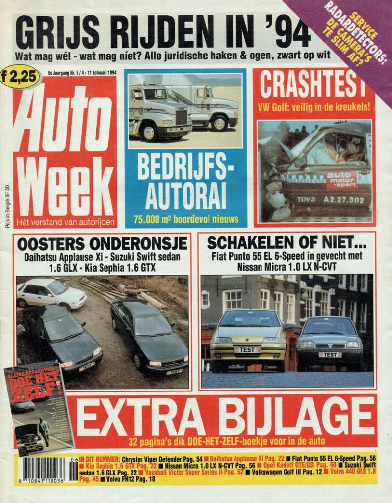 Autoweek 1994 nr. 6 (o.a. Daihatsu Applause & Kia Sephia), Verzenden, Gelezen, Algemeen