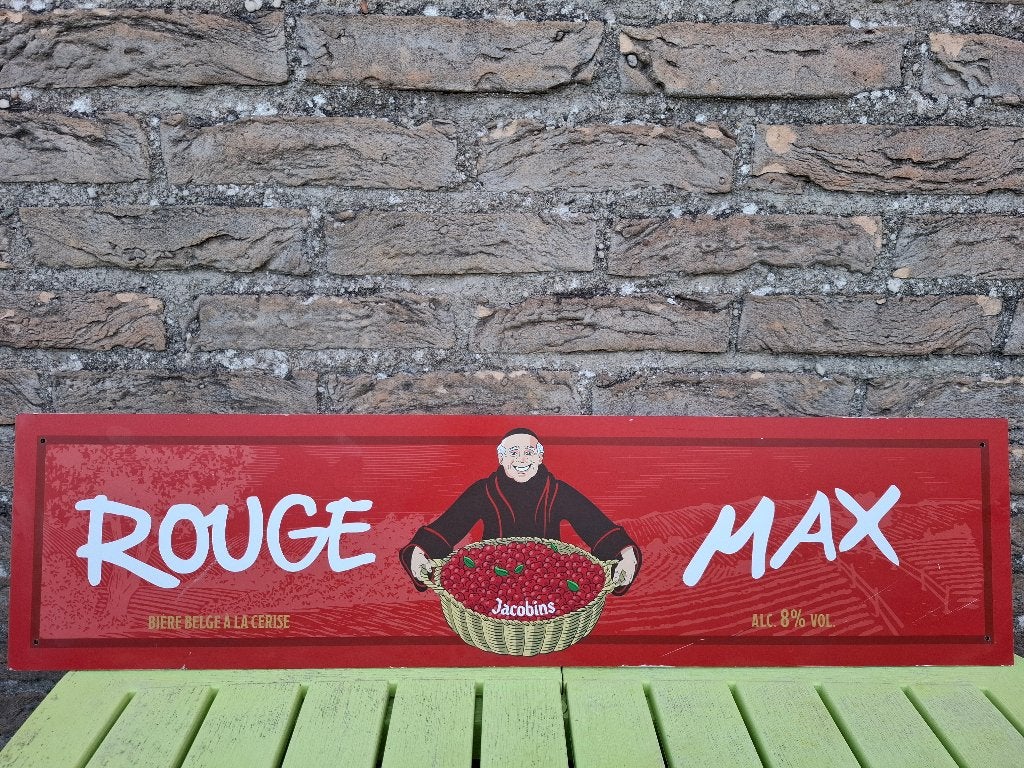 Reclamebord Rouge Max bier (brouwerij Vanderghinste), Ophalen of Verzenden, Nieuw, Reclamebord, Plaat of Schild, Overige merken