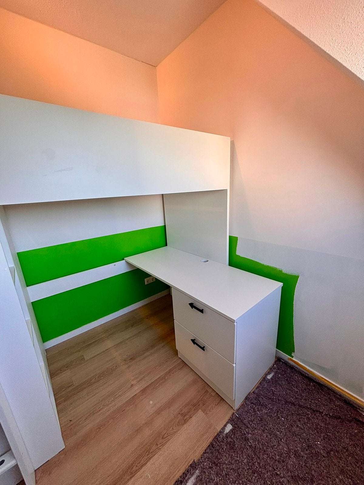 Ikea Smastad hoogslaper/incl. bureau 90x200 cm, Ophalen, Gebruikt, Hoogslaper