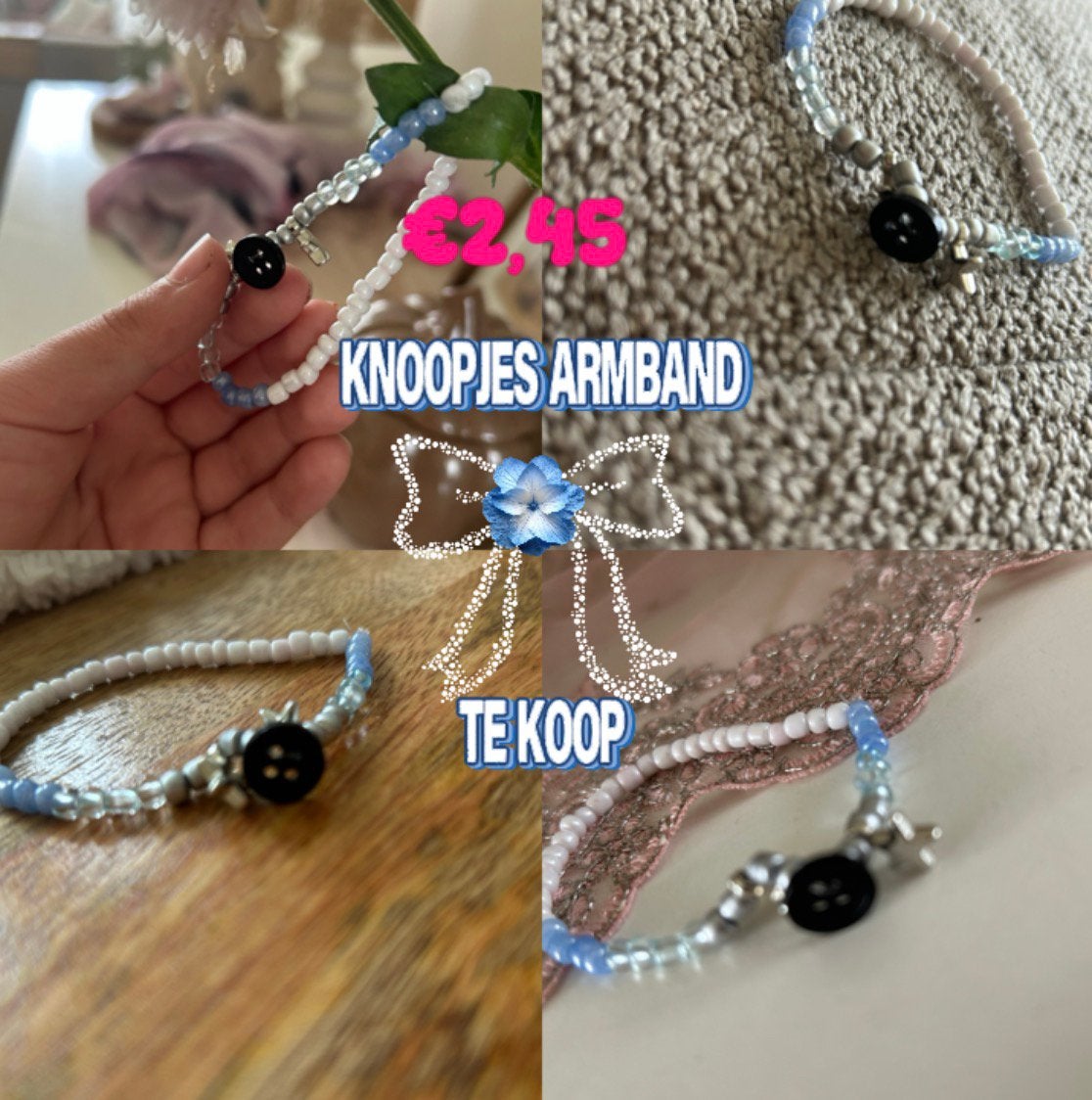 Het is een creatiefe armband met een knoopje in de midden, Ophalen of Verzenden, Nieuw